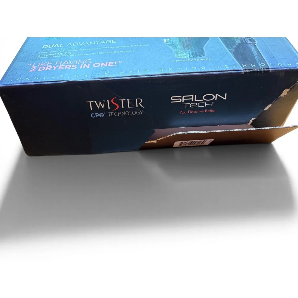 Salon Tech Twister Hair Dryer CPO Technology Black Professional Blow Dryer